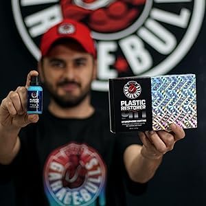 garage bulls Plastic Restorer for Cars - Hydrophobic Ceramic Coating - Ultimate Exterior & Interior Protection with Original Mat