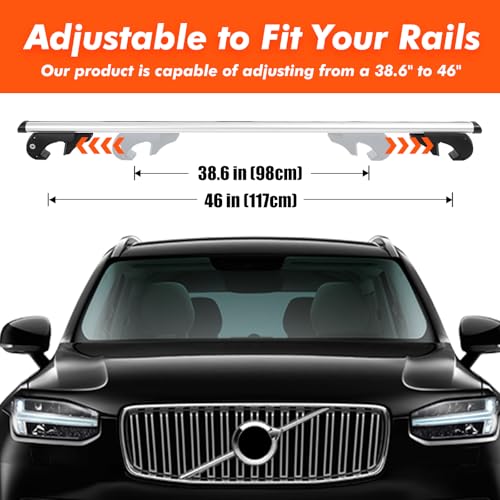 MAXXHAUL 52'' Aluminum Roof Rack Cross Bars (150LB) - Locking System, Fit All Raised Rails for SUV/Van/Sedan | Easy Install, Cor