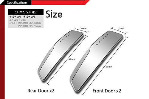 STATUS 4Pcs High Glossy Slim Door Edge Guards Bumper Protector Trim Guard Sticker Molding for Motors Auto Vehicle (Metallic Silv