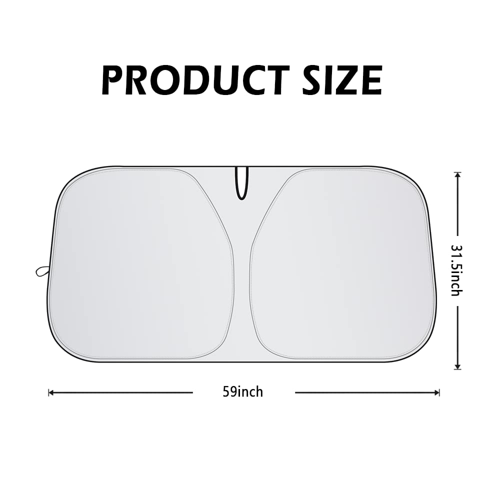 Front Windshield Shade - Portable, Folding, Uv & Heat Resistant Sun Blocker - Keeps Car Cool, Universal Fit For Car, Truck, Suv