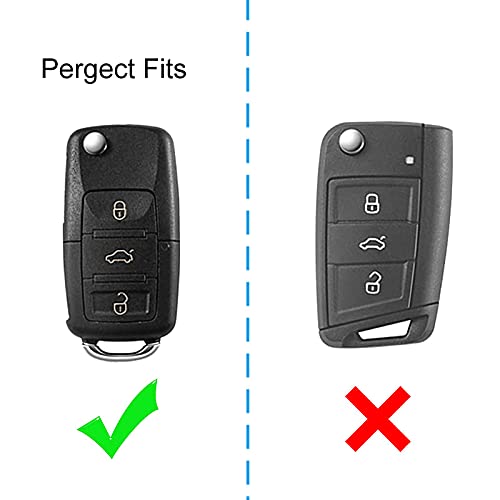 Cacacar For Vw Volkswagen Key Fob Cover, Premium Soft Tpu Full Protection Key Fob Case For Vw Jetta Golf Polo Mk6 Passat Tiguan Beetle Key Cover (Silver)