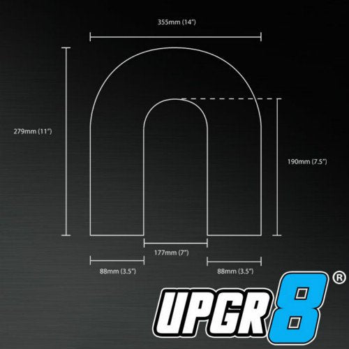 Upgr8 Universal Outside Diameter Polished Aluminum Pipe (3.5'(89Mm), 180 Degree)