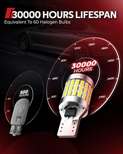 Torchbeam 912 921 Led Bulbs For Reverse Lights, T15 906 904 W16W Backup 2600 Lumens 6000K Xenon White Super Bright Light For Car