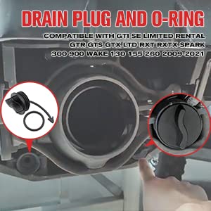 Drain Plug for SeaDoo Compatible with GTI SE Limited Rental GTR GTS GTX LTD RXT RXTX Spark 300 900 Wake 130 155 260 2009-2021 Re