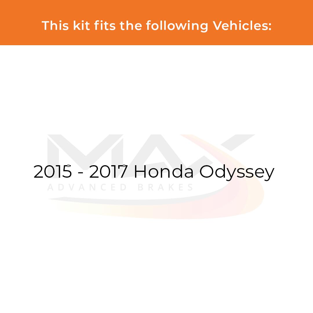 Max Advanced Brakes Front & Rear Brake Kit Compatible With 2015 2016 2017 Honda Odyssey Replacement Premium Oe Disc Brake Rotors