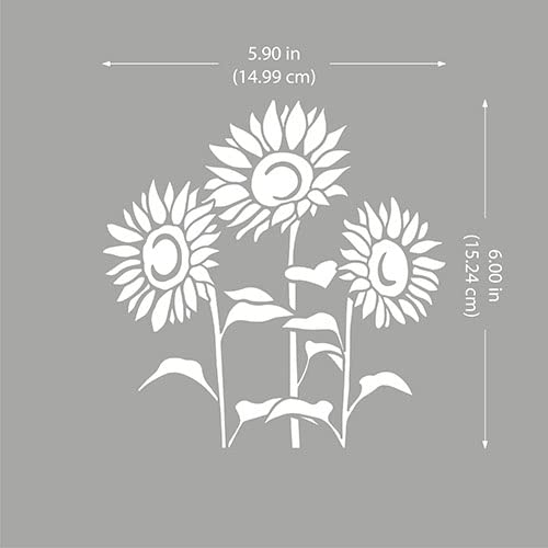 Wirester 6 Inch Clear Vinyl Decal Sticker Decoration For Car Window (Or Any Flat Surface) - Sunflower