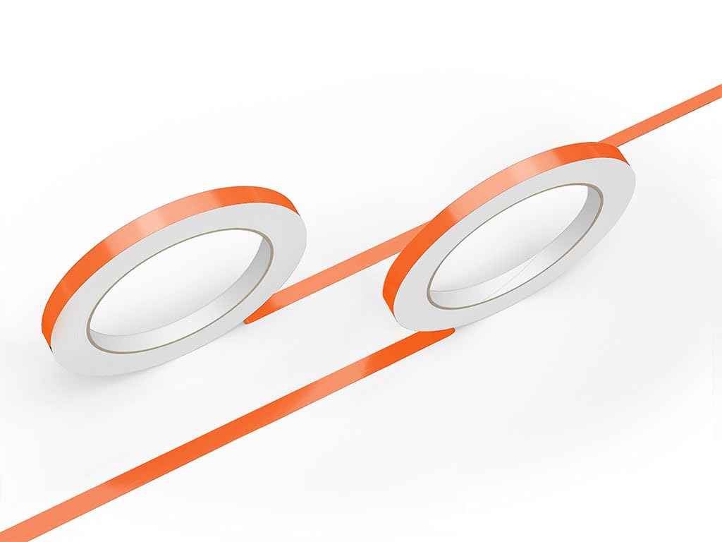 3M 50 Bright Orange Gloss Vinyl Pinstriping Tape - Vinyl Striping Lines Stickers, Striping (1/2In X 150Ft Roll)