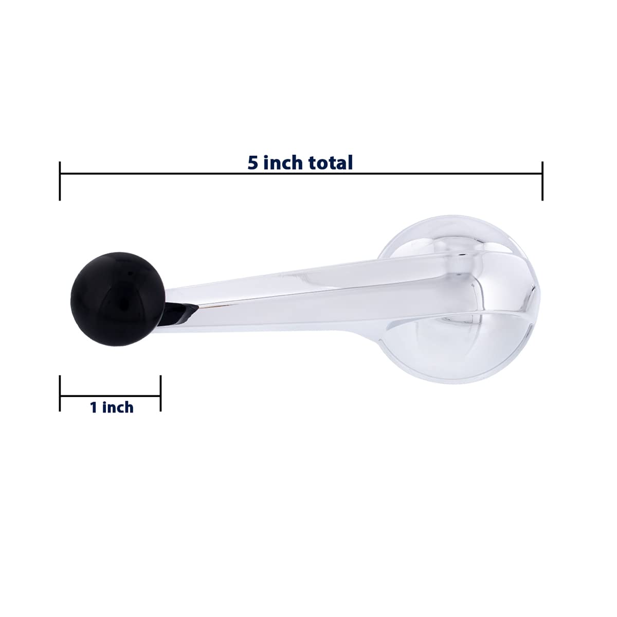 United Pacific C476602 Chrome Inside Window Crank Handle for 1947-66 Chevy & GMC Truck, OE Spline Mounting Hole, All Metal w/Plastic Knob - ONE Handle