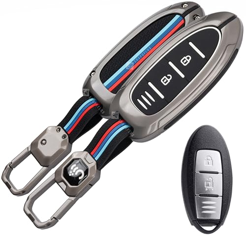 Shopoflux Metal Key Cover Compatible With Nissan Magnite 2 Button Smart Key (Black) (Pack Of 1)