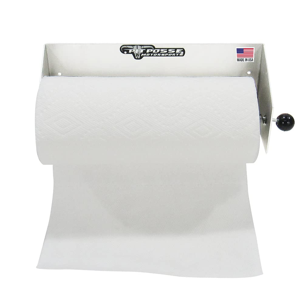Pit Posse 573 Paper Towel Holder Dispenser Aluminum Enclosed Trailer Shop Garage Storage Organizer-Made In Usa- 5 Year Warranty-