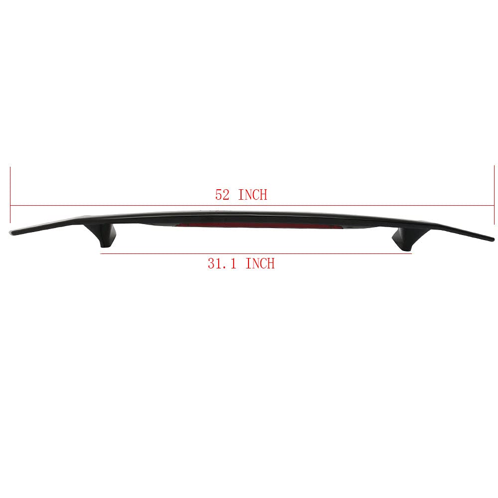 Trunk Spoiler Compatible with Universal Cars, IKON Style Glossy Black ABS Spoiler Wing BodyKit with 3rd Brake Light by IKON MOTORSPORTS