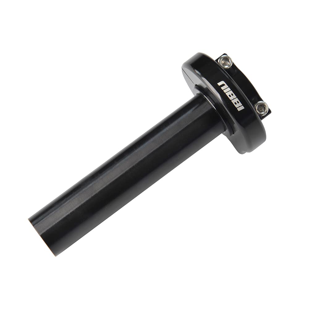 Nibbi Universal Replacement High Performance Adjustable Modified Aluminum Cnc 7/8' Throttle Handlebar Accelerator Fit Motorcycle Scooter Atv Motorcross Dirt Bike Gy6 Chinese Scooter (Black)