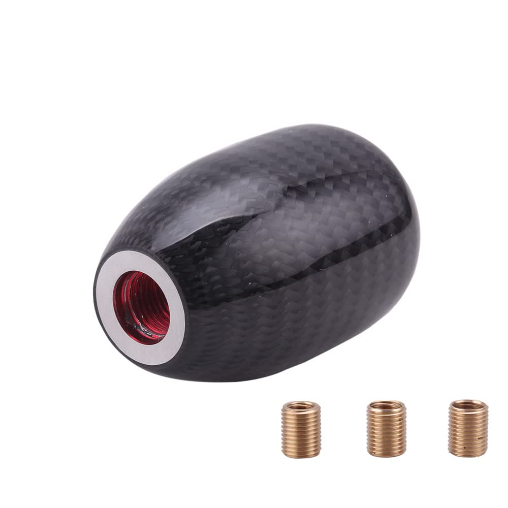Muge Racing Universal Carbon Fiber Shift Knob Automatic/Manual Gear Shift Knob For Most Vehicles With 3 Adapters