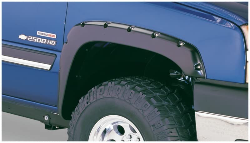 Bushwacker Pocket/Rivet Style Front & Rear Fender Flares | 4-Piece Set, Black, Smooth Finish | 40917-02 | Fits 1999-2007 Chevrol