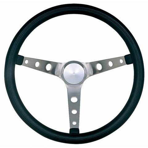 Grant 968-0 Classic Nostalgia Style Steering Wheel With Black Foam Grip And Brushed Stainless Spokes