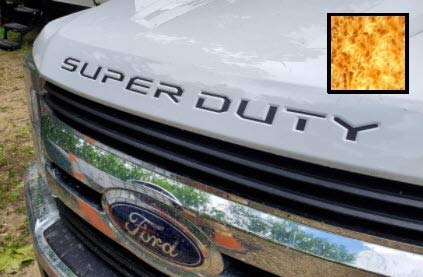 Decal Mods (2017-2022) Hood Grille Decal Sticker (Thin) Letter Inserts Inlays for Ford F250 F350 F450 Super Duty (Flame Orange) 