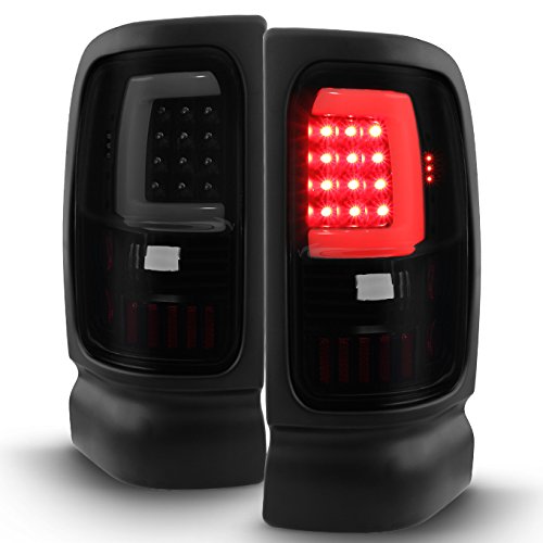 Akkon - For Black Smoked 1994-2001 Dodge Ram 1500 2500 3500 Led Tube Tail Lights Lamp Driver + Passenger Side