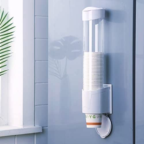 Divinezon Paper Cup Dispenser Holder | Wall Mounted Plastic Drinking Water Cup Dispenser | 40 X 8.5 Cm | White