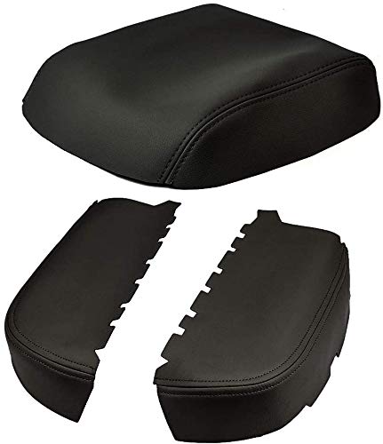Center Console Cover Front Door Armrest Replacement Kit Fits For Pilot 2009-2015,Leather Cover Only (Black)