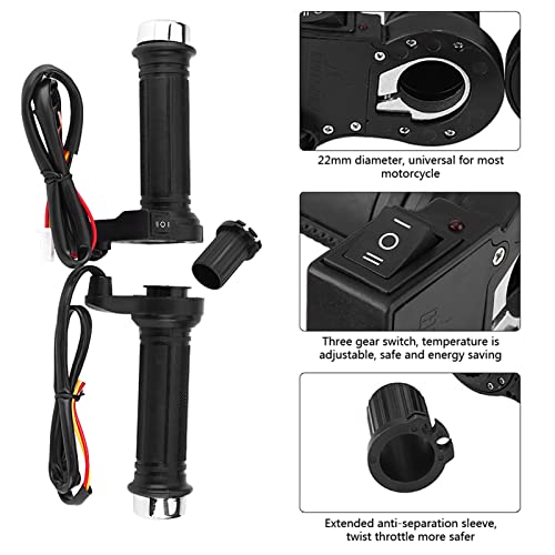 1 Pair Heated Atv Hand Grips, Keenso Universal 7/8In 22Mm Heated Hand Grips Warmers Handlebar Grips Heated Voltmeter Usb Charger For Motorcycle Bike Atv