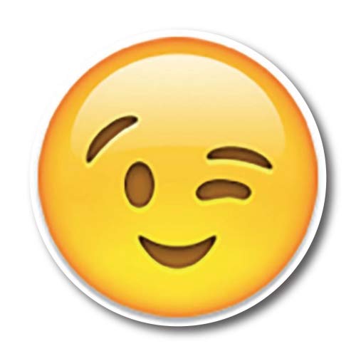 Magnet Me Up Wink Emoticon Magnet Decal, 5 Inch Round, Cute Decorative Self-Expression Magnet For Car, Truck, Suv, Or Any Magnet