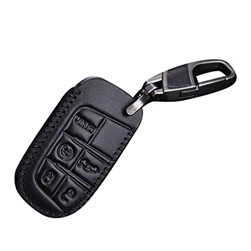Genuine Leather Key fob Cover case Fit For Jeep Grand Cherokee Renegade Dodge RAM 1500 Durango Dart Charger Journey Challenger A