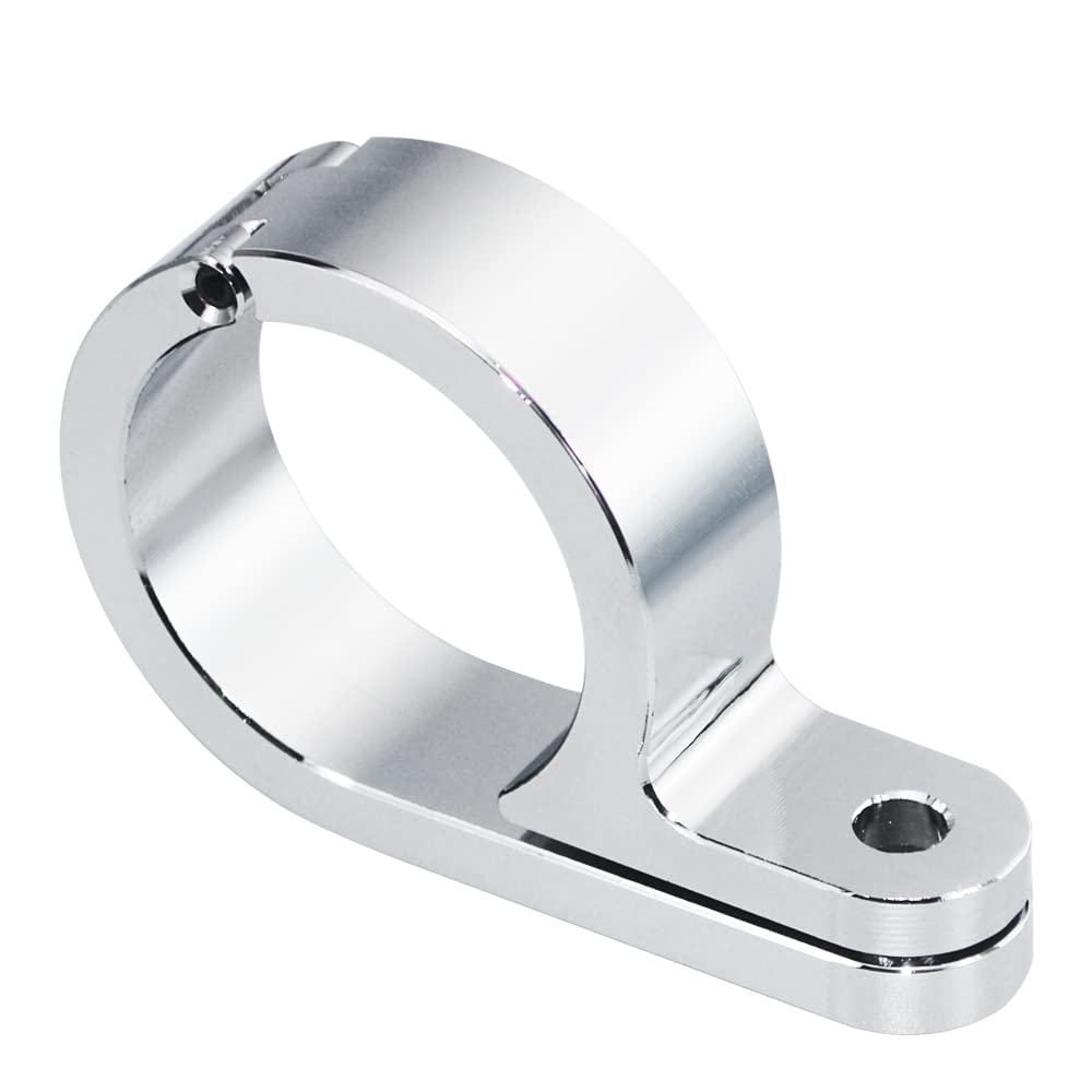 WOWTK Handlebar Mount Clamp for 32mm Bars, Chrome Aluminum/Steel, Model 727277302049, Fits Harley Touring, Road King, Dyna, Sportster