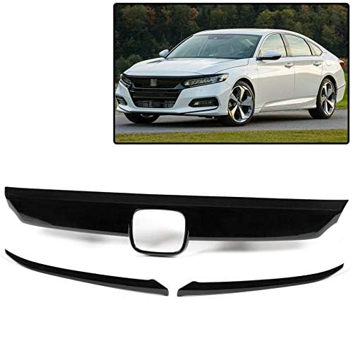 PIT66 Front Grille & Eyelid Cover Set, Compatible with 2018-2020 Honda Accord 10th Gen Sedan, 3pcs