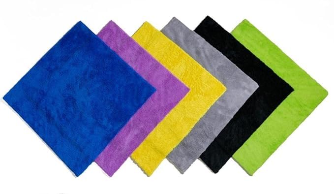 Microfiber Cleaning Towels Pack of 5, Ultra Soft & LintFree, Reusable Absorbent Cloths for Car, Kitchen, Home, Windows & Polish
