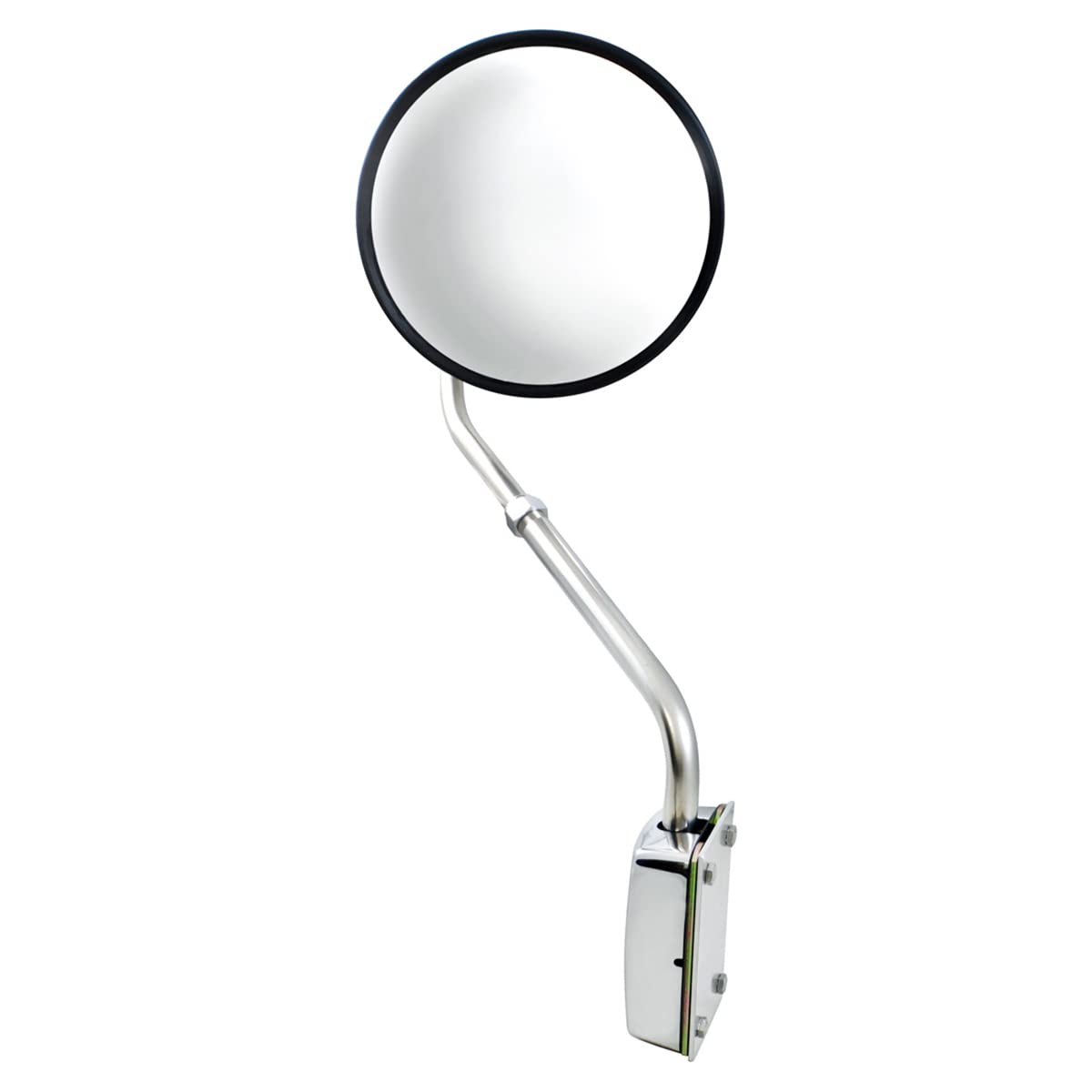 United Pacific 60037 Stainless Steel 8 1/2'' Hood Mount Convex Mirror, Chrome