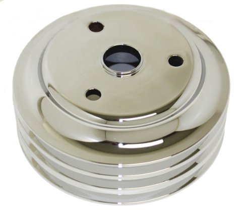 CFR HZ-9485-POL Chevy Small Block Polished Aluminum Crank Pulley - 2 Groove