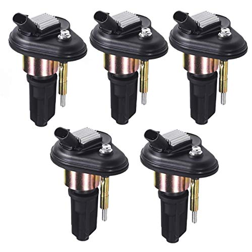 Yhtauto Set Of 5 Ignition Coil Pack Replacement For Chevy Gmc Isuzu Hummer Saab Buick, Trailblazer Colorado Canyon Envoy H3 Ascender I-280 I-290 I-350 Bravada 9-7X 2.8L 2.9L 3.5L 4.2L Replace C1395