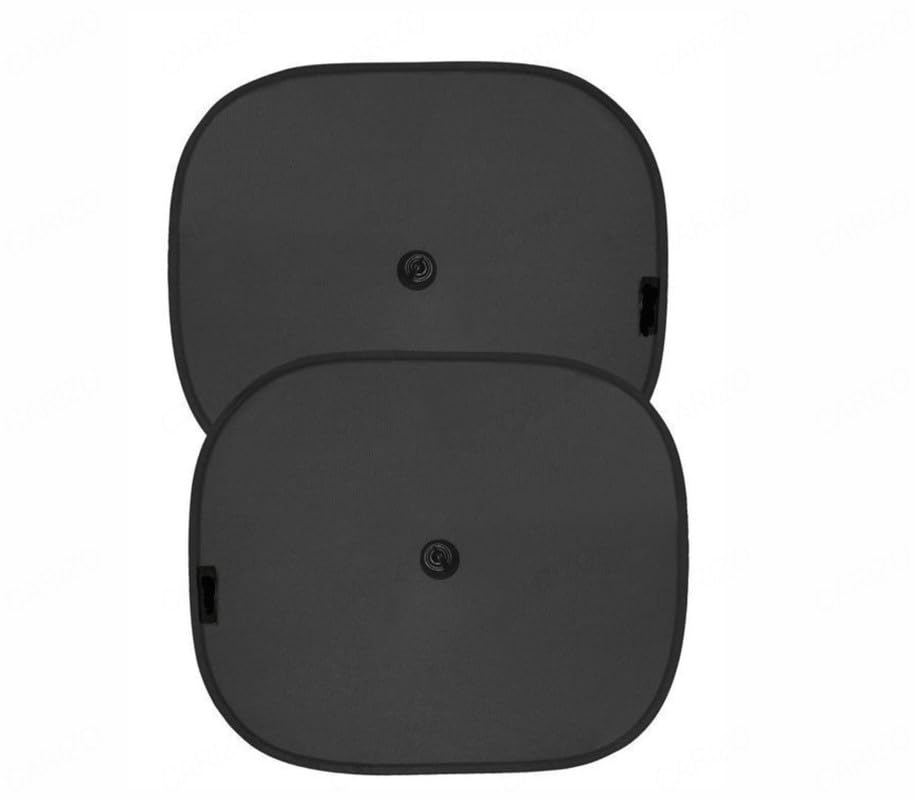 CARIZO Car Side Window StickOnSunshades with Vacuum Cups (Set of 2) Black for Chevrolet GMC Sierra 1500/2500HD/3500HD/Denali