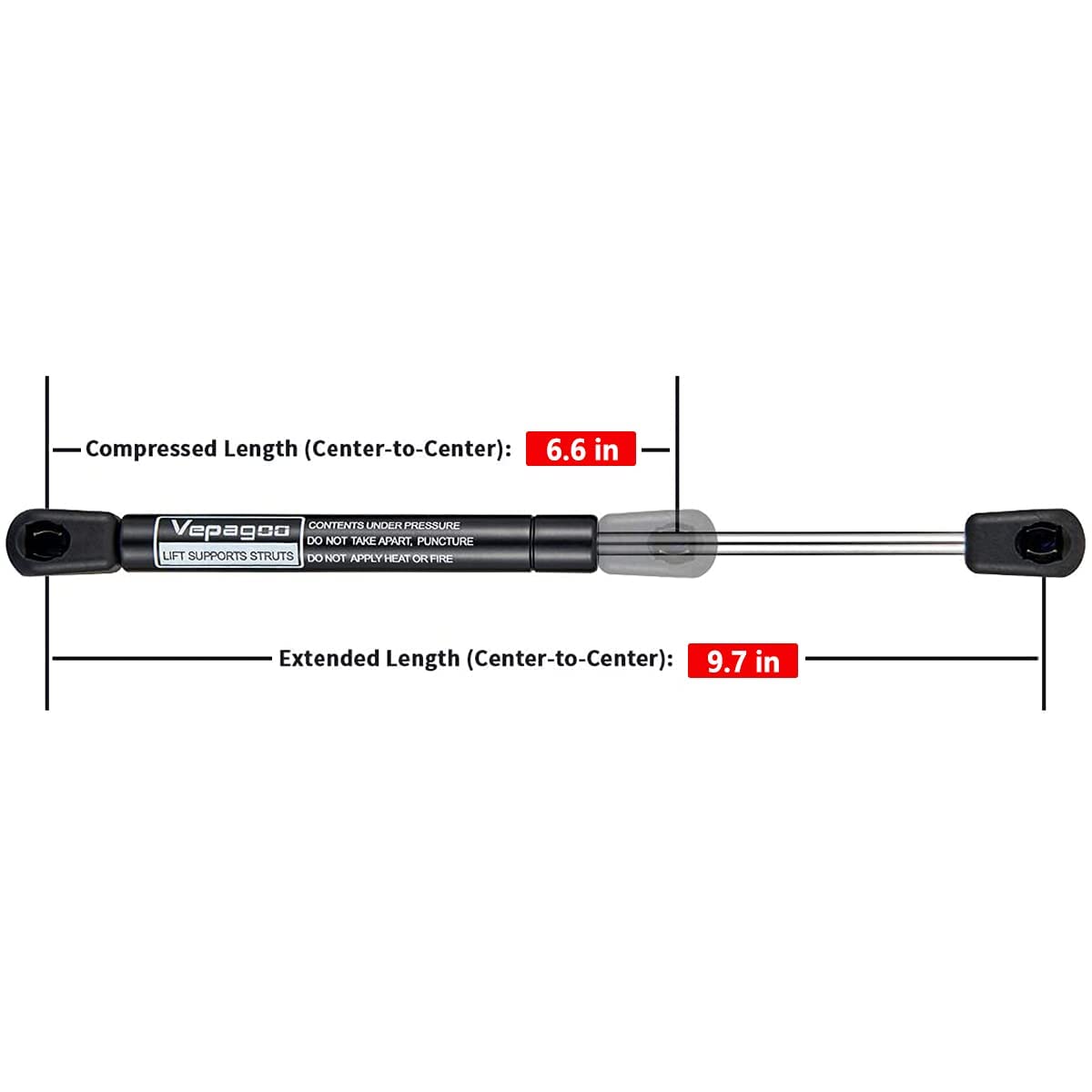 10 Inches 55Lb/245N Gas Shocks Struts Lift Supports Compatible With Truck Pickup Tool Box Lid Rv Door, Cabinet Lid Door Set Of 2 Vepagoo