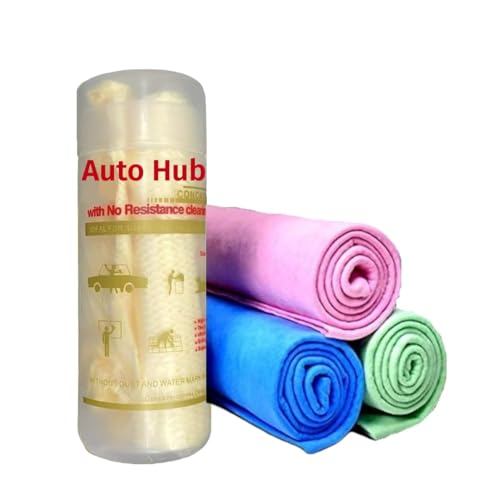 Auto Hub Leatherette Ultra Absorbent Car Cleaning Chamois Cloths  (Assorted, Small )  Pack Of 3.