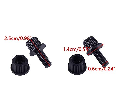 P1TOOLS Black Nylon License Plate Frame Fasteners - Bolts, Nuts & Screws for Motorcycle - One Size