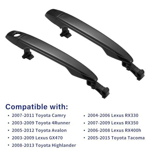 Lcyolada Exterior Door Handle Set For 2003-2009 Toyota 4Runner,2007-2011 Toyota Camry, 2005-2015 Tacoma,2005-2012 Avalon,Painted