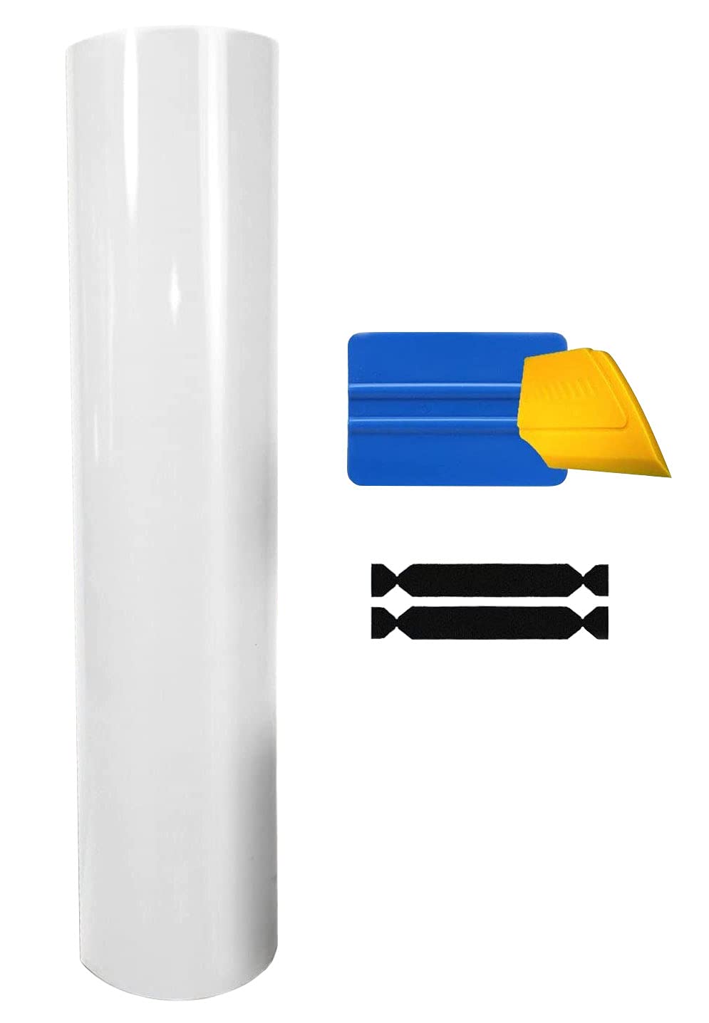 Vvivid White High Gloss Realistic Paint-Like Microfinish Vinyl Wrap Roll With Air Release Technology (50Ft X 5Ft (With Tool Kit)