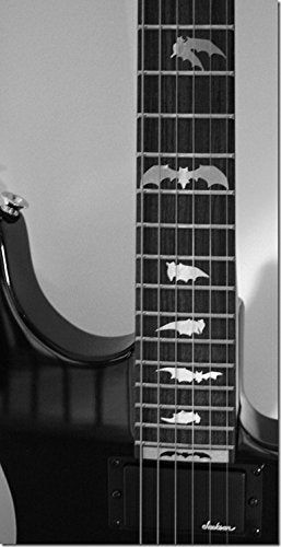 Fretboard Markers Inlay Stickers Decals For Guitars & Bass - Bat Wings - Metallic