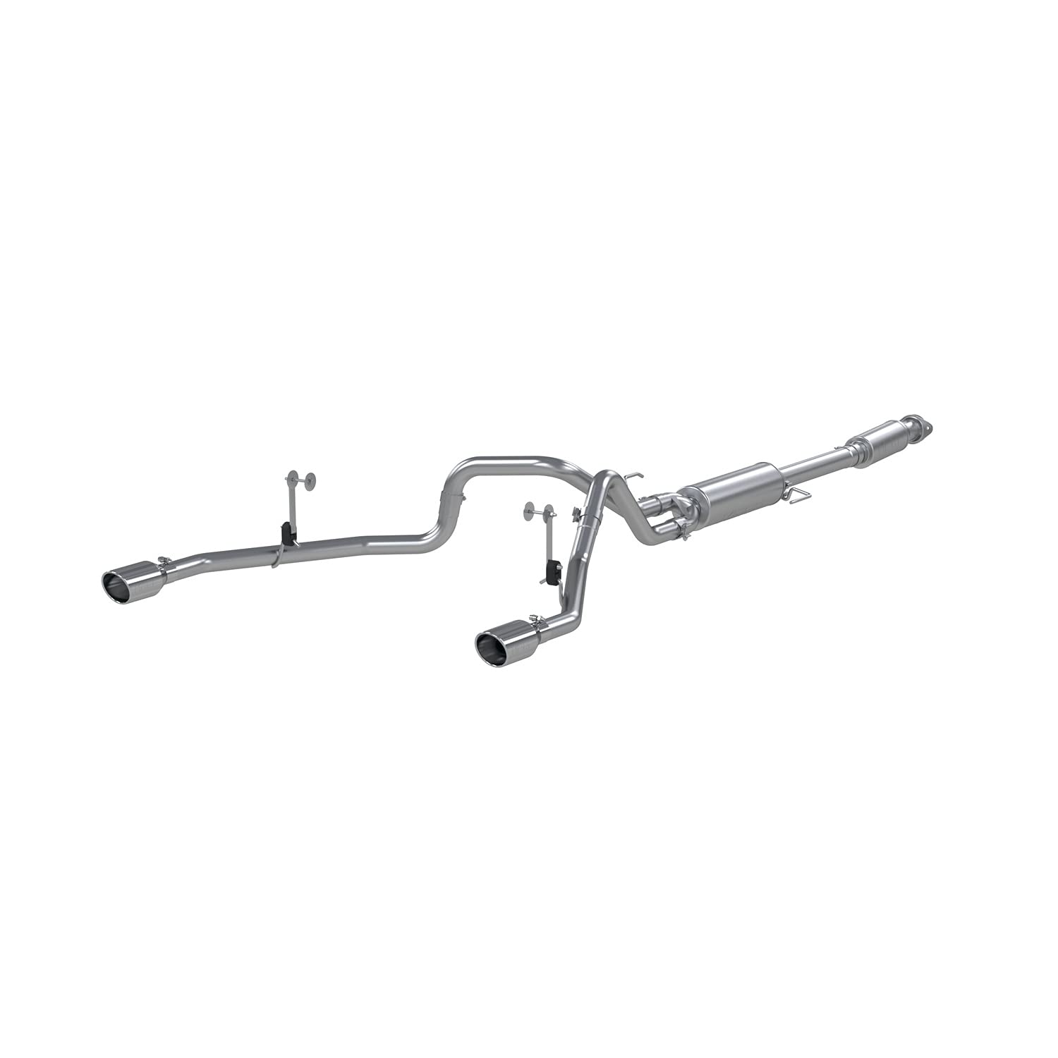 Mbrp 3-Inch/2.5-Inch T409 Stainless Steel Cat-Back Exhaust Dual Rear Exit With T304 Stainless Steel Tips | Fits Ford F-150 2021-2024, 2.7L/3.5L Ecoboost, 5.0L | Street Profile | S5215409