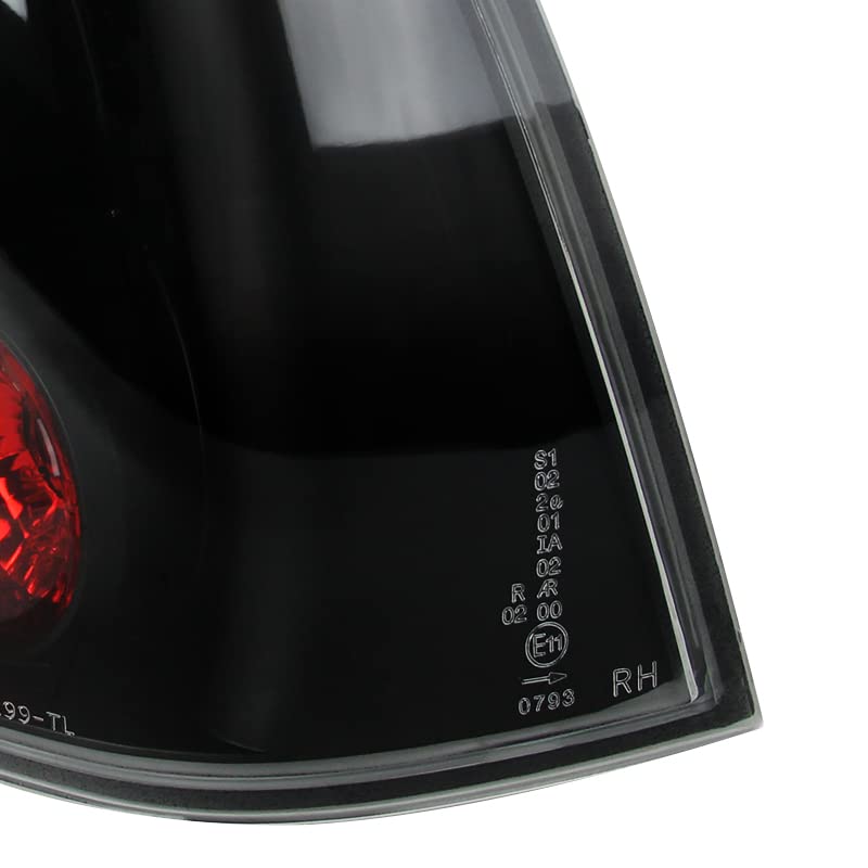 Spec-D Tuning Black Housing Clear Lens Tail Lights Compatible with 1999-2005 VW Jetta/Bora MK4 4-door Sedan, Left + Right Pair A