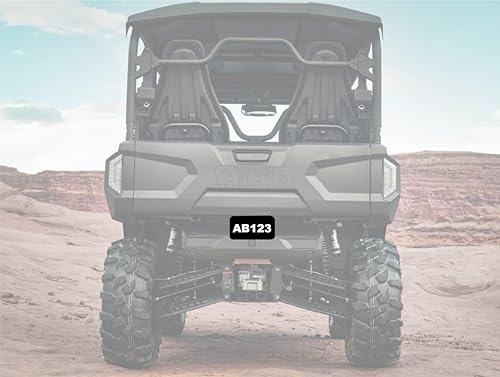 Hardline 2341B Atv License Plate Kit - Black Plate/White Letters