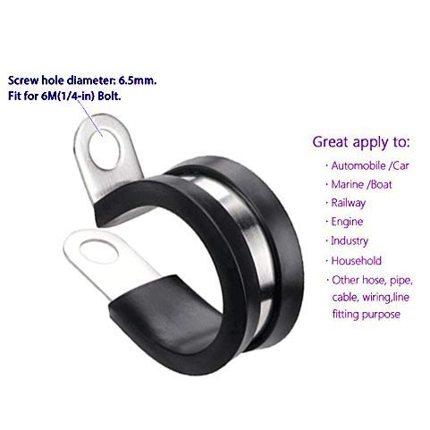 3/4 Fuel Line Tubing Mounting Clamps 304 Stainless Steel Cable Clamp Hardware Rubber Cushioned Insulated Metal Clamp Tube Holder For Tube Pipe Or Wire Cord Installation Pack Of 10 Pcs