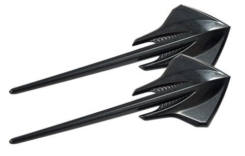 C2 C3 & C7 Corvette Vette Black Carbon Flash Stingray Mako Shark Emblems - Pair