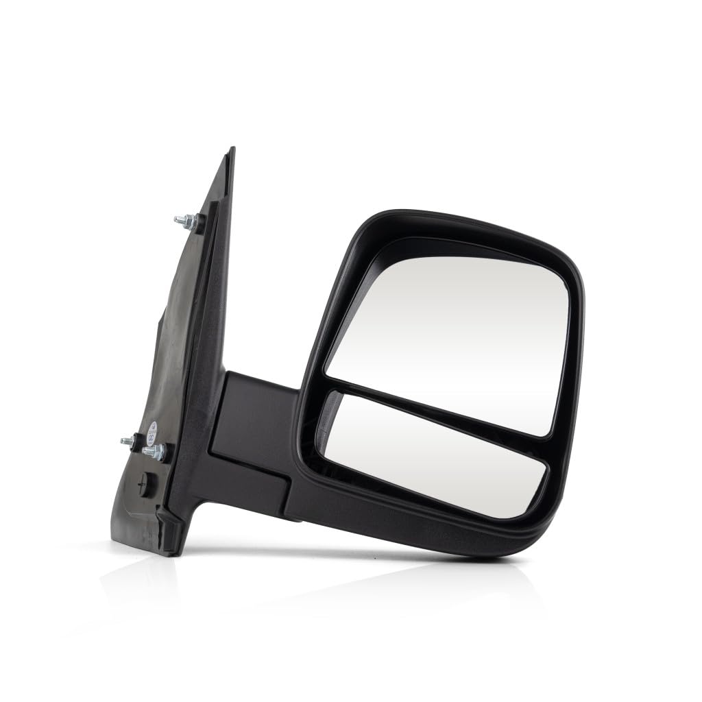 For Chevy Express 2500 2008-2020 Door Mirror Passenger Side | Outer | Rear | Textured | Black | Manual | Foldable | Dual Glass |