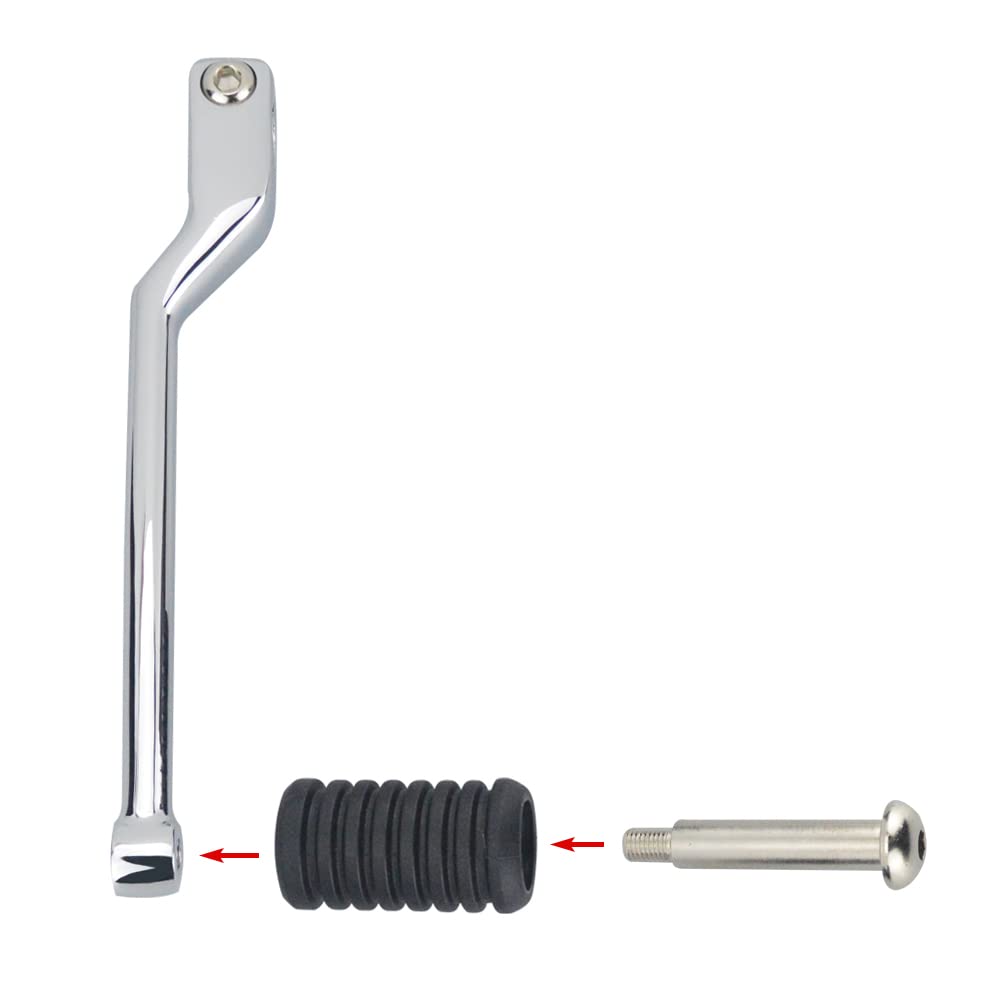 Wowtk Heel Shift Lever,Rear Shift Lever Compatible With Harley 1986-2017 Fl Softail, 1988-2024 Touring Road Glide Electra Road King Street Glide And 2008-2024 Trike Models,Chrome