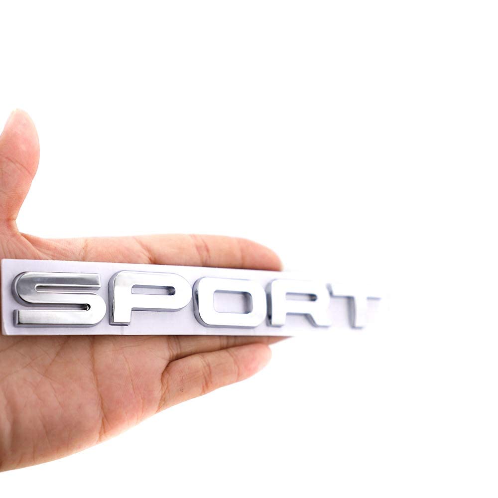 Sport Emblem 3D Metal Badge Car Side Fender Rear Trunk Car Sticker Decal For Dodge Hon Da Ni Ssan Kia R Ange R Over (Sliver)