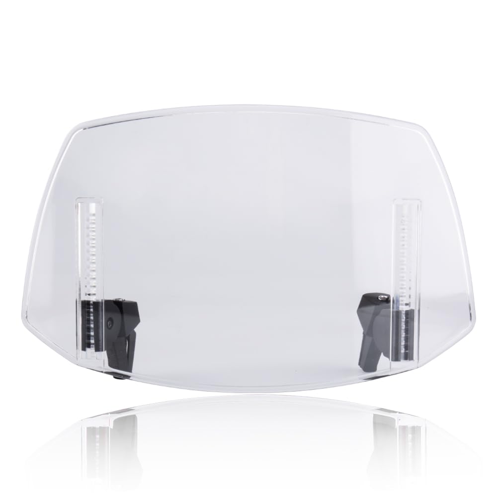 Motorcycle Windshield Extension Small Windshield Extender Adjustable Clip On Windscreen Spoiler Deflector Universal Fit (Clear)