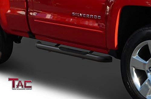 Tac Side Steps Running Boards Fit 1999-2018 Chevy Silverado/Gmc Sierra 1500 Regular Cab|1999-2019 Silverado/Sierra 2500/3500 Regular Cab (Exclude C/K Classic) 3' Step Rails Side Bars Nerf Bars