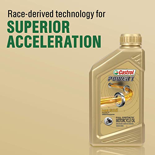 Castrol Power1 4T 10W-40 Full Synthetic Motorcycle Oil, 1 Quart, Pack Of 6